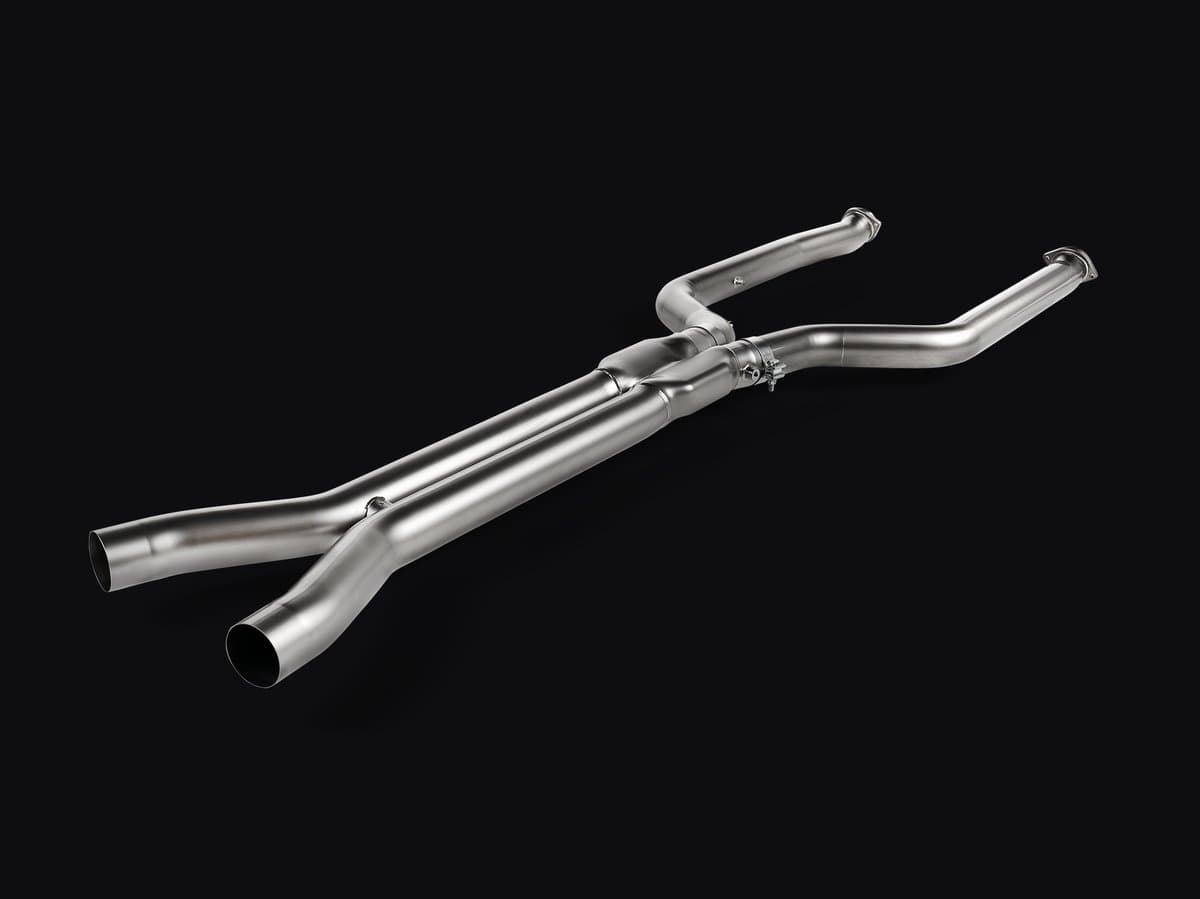 Akrapovič Evolution Link Pipe Set (Titanio) — upgrade del Slip-On a sistema Evolution — BMW X5 M / X6 M (F95/F96 LCI, 2024+)